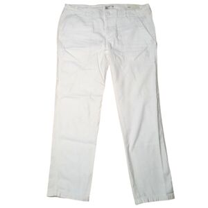 American Eagle Outfitters White Cotton Utility Crop Pants Size 6 NWT